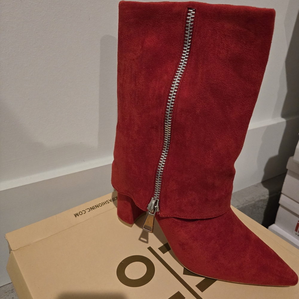 Red Suede Women's Boots